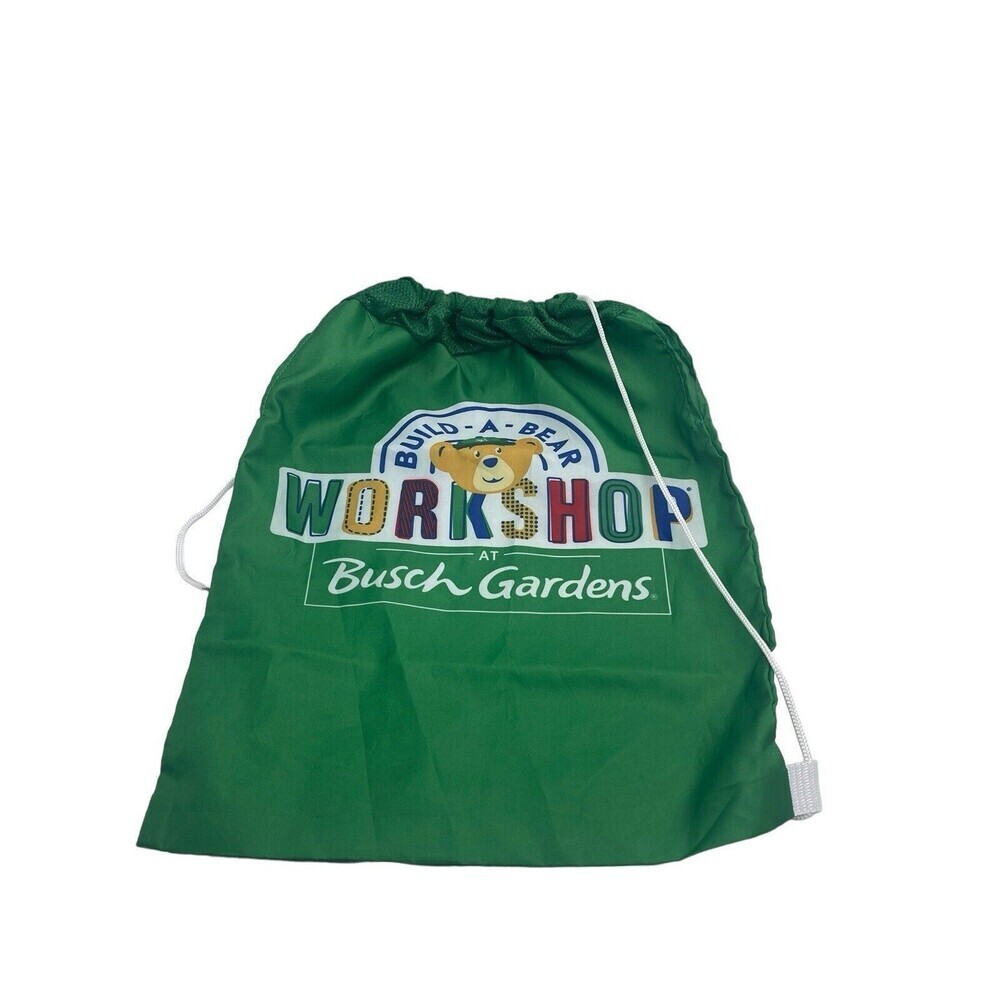 Build A Bear Green  Drawstring Bag Busch Gardens 2022 RARE